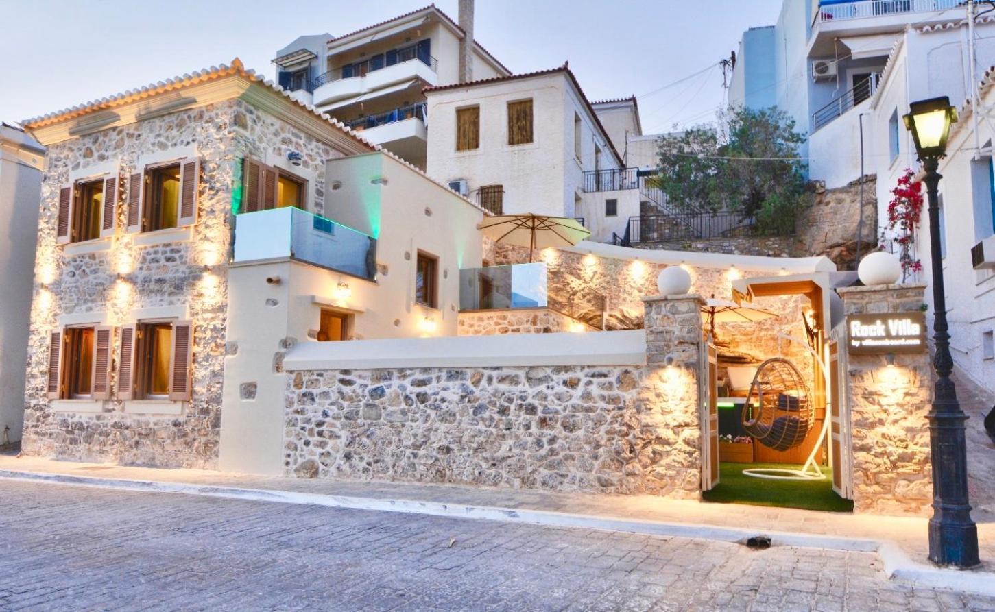 Villasonboard Rock Villa 3 Bed, 3 Bath, Jacuzzi, Seaside エルミオニ エクステリア 写真
